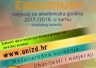 Erasmus+ Natječaj za studentsku mobilnost u svrhu studijskog boravka za ak. god.  2017.-2018.